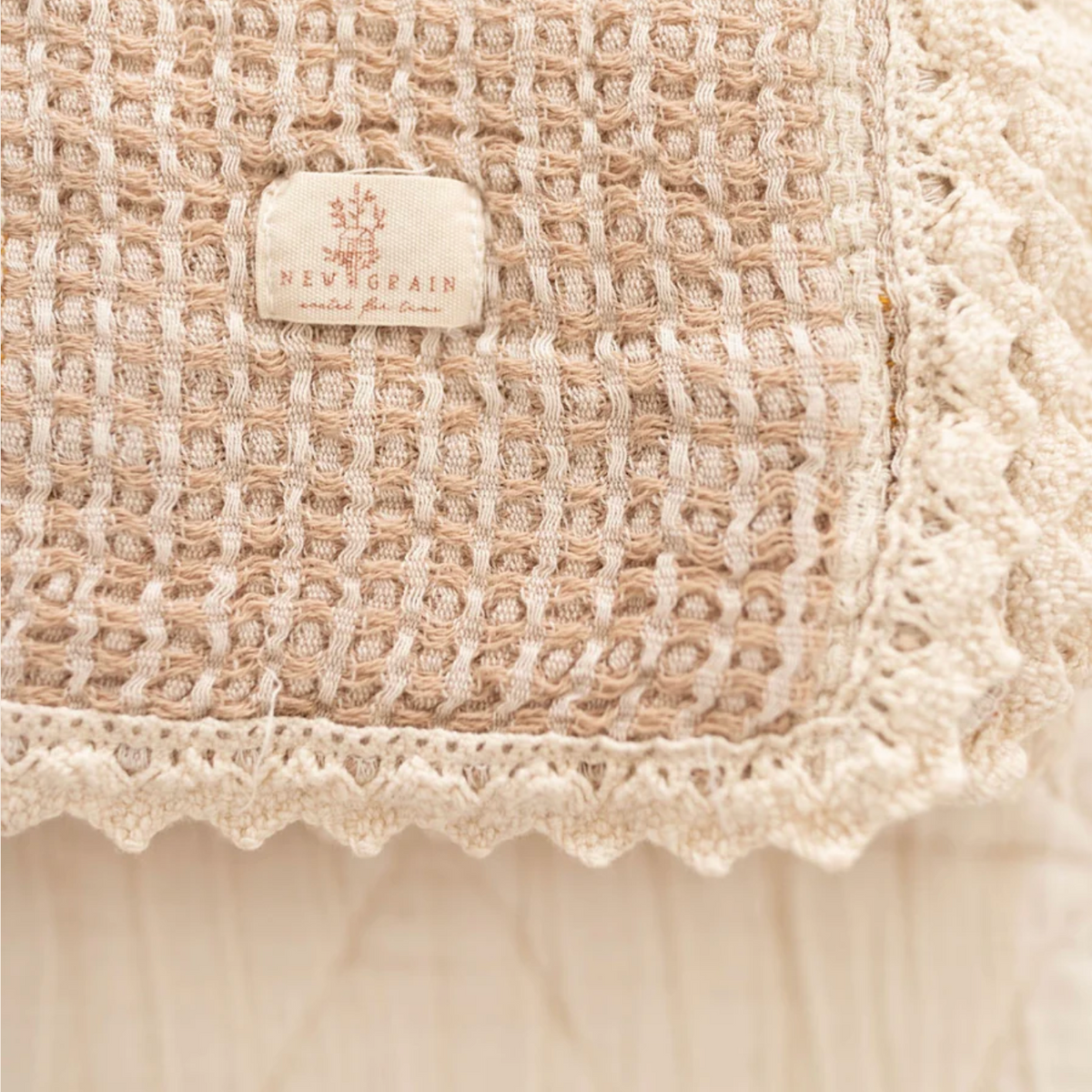 New Grain Patchwork Baby Blanket Farm