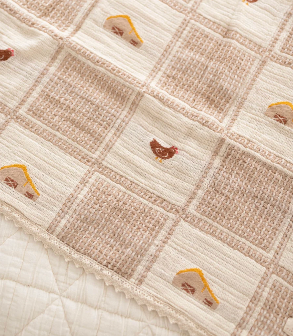New Grain Patchwork Baby Blanket Farm