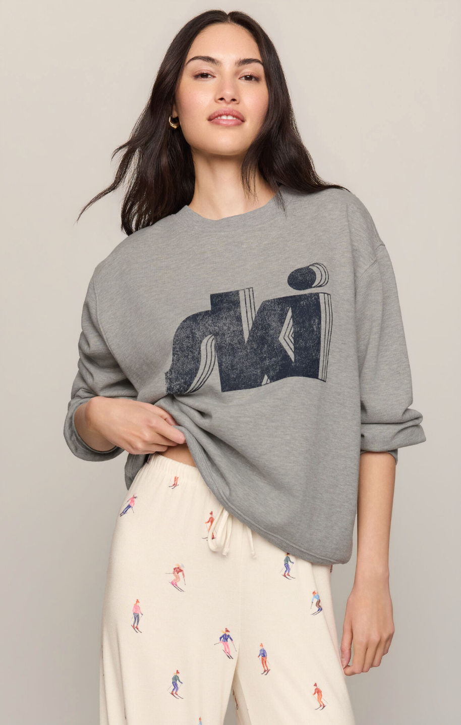 Z Supply Classic Heather Grey Ski Sweatshirt