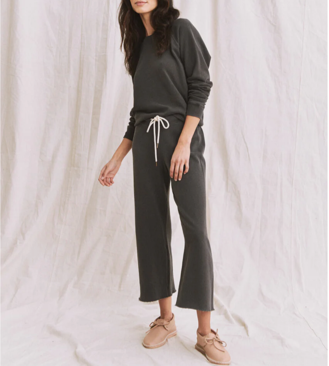 The GREAT Wide Leg Cropped Sweatpant