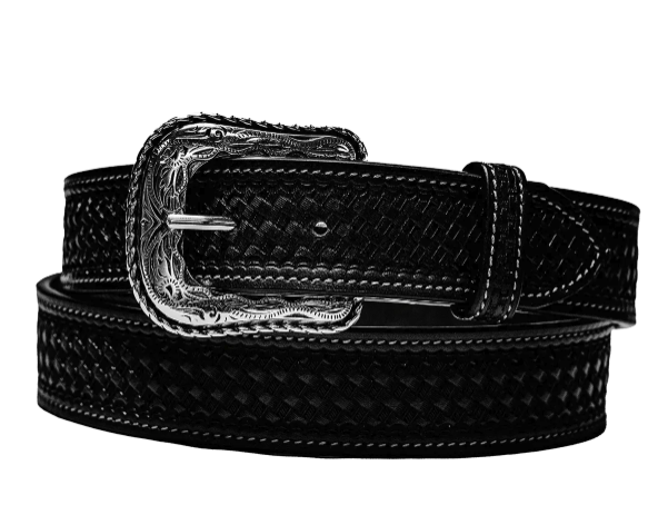 Black Western Basketweave Belt
