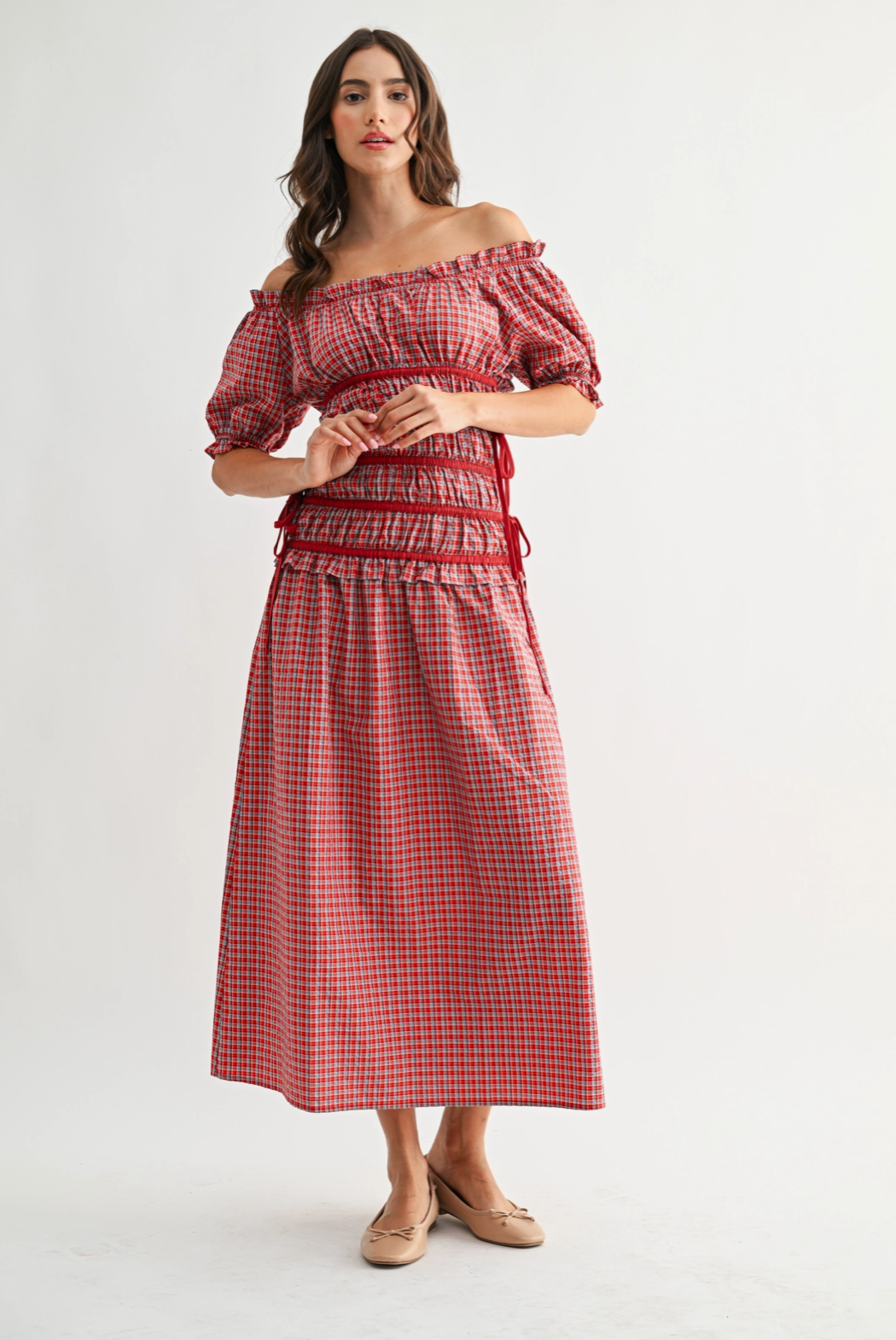 Ashley Plaid Midi Dress