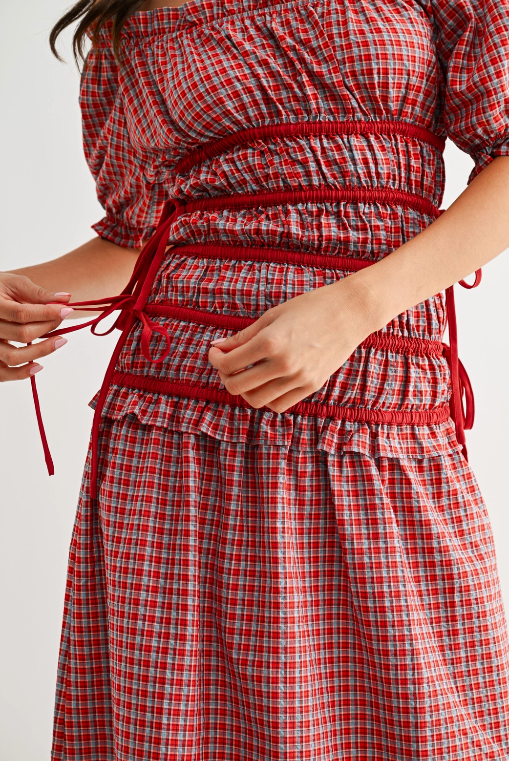 Ashley Plaid Midi Dress