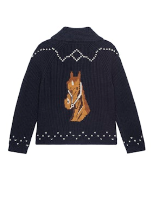 The Great Horse Lodge Cardigan in Navy
