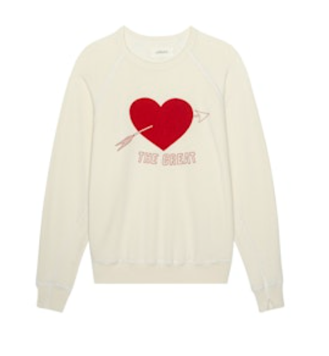 The Great College Sweatshirt with Heart Graphic