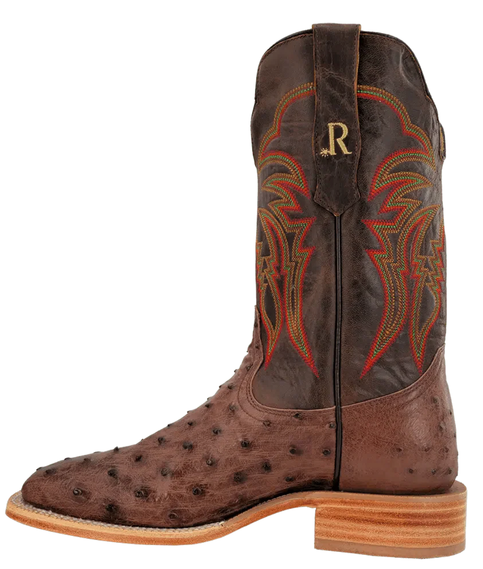 R Watson Mens Tobacco Ostrich Boots
