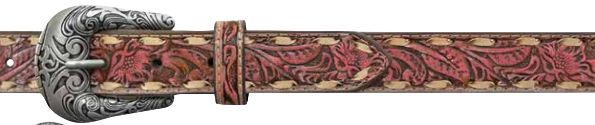 Roper Kids Floral Belt free shipping at boltranchstore.com 9727300 girls pink red floral western belt 