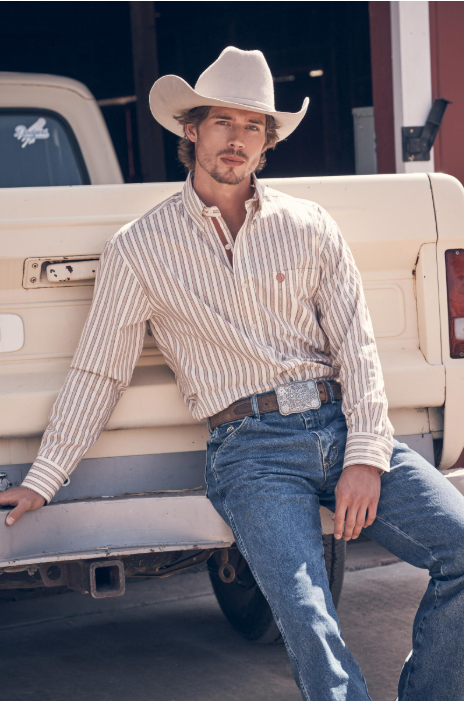 Wrangler Mens George Strait Collection One Pocket Long Sleeve Shirt