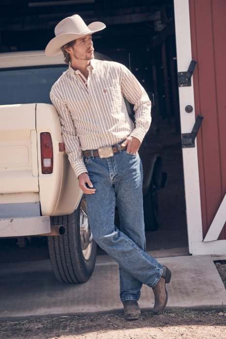 Wrangler Mens George Strait Collection One Pocket Long Sleeve Shirt