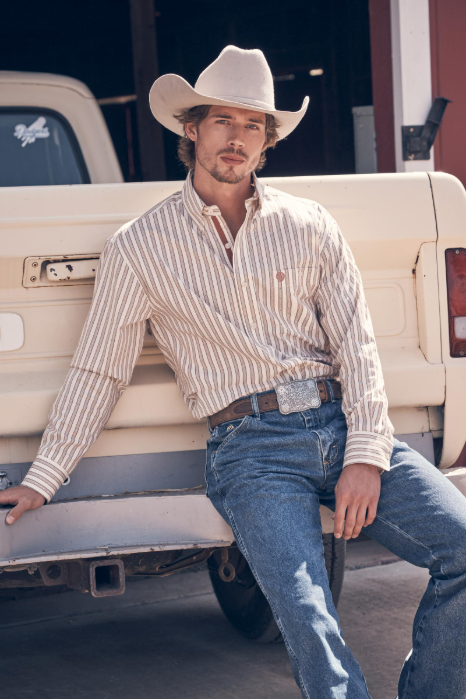 Wrangler Mens George Strait Collection One Pocket Long Sleeve Shirt