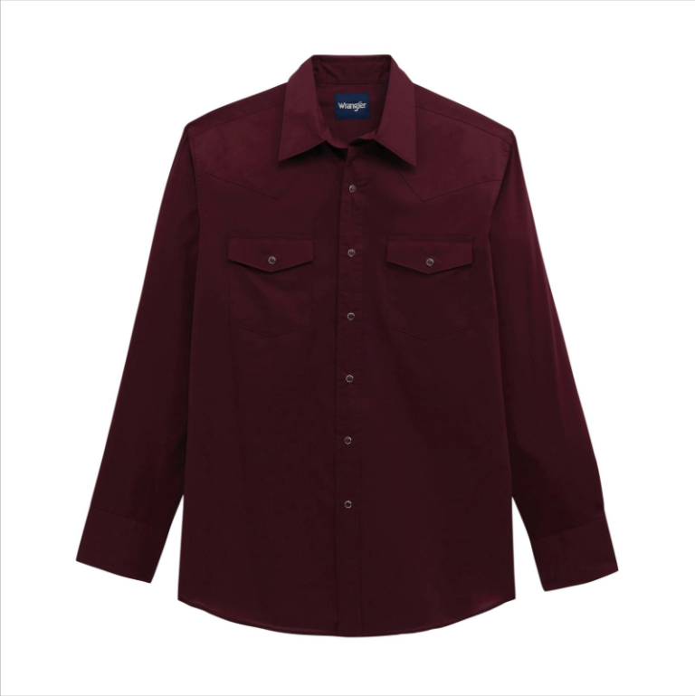Wrangler Mens Western Solid Shirt