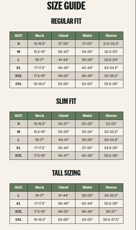poncho size chart