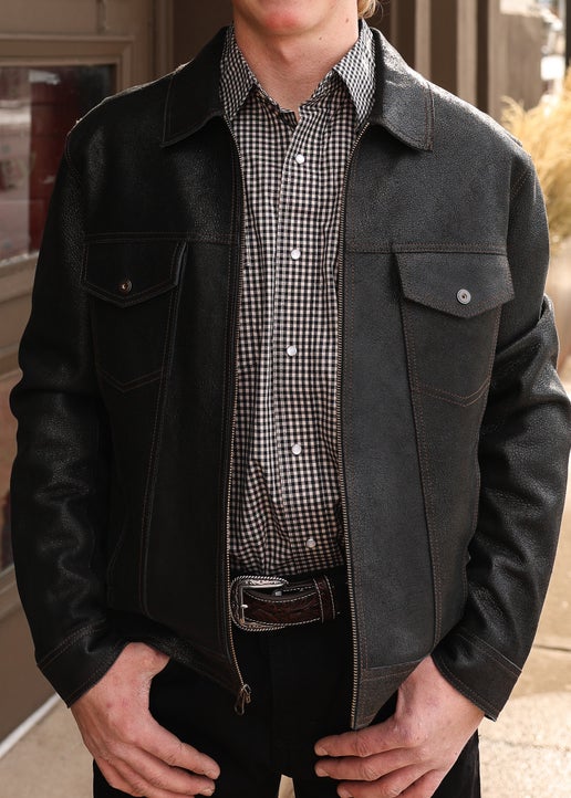 Scully Vintage Black Leather Coat - 2015