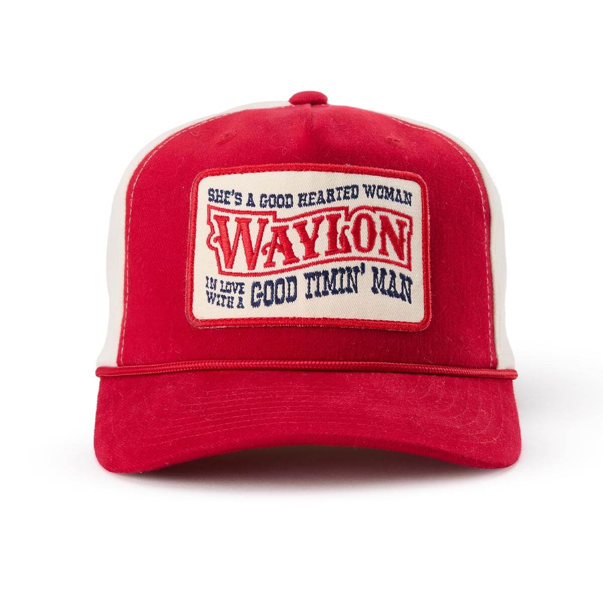 Mens western clothing rodeo Utah Seager x Waylon Jennings Good Hearted Woman Snapback Red SKU MHH26GOODHWRED Boltranchstore.com free shipping