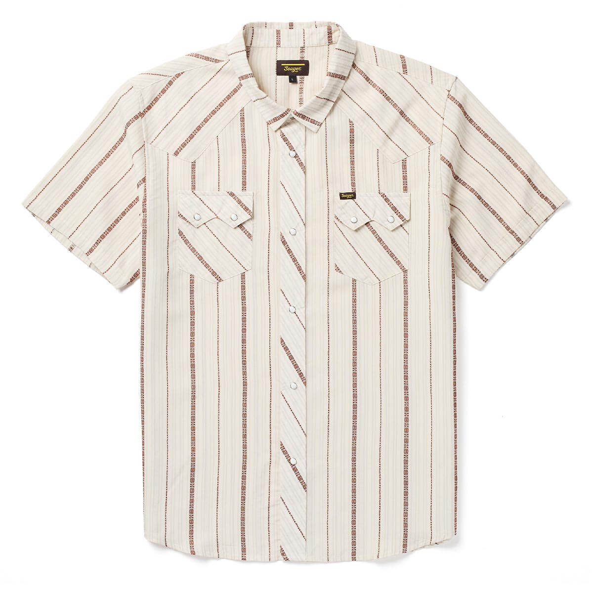 Seager Azteca Tile Shirt a short sleeve snap up shirt with two front pockets in a Azteca Tile at boltranchstore.com