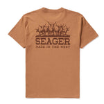 Seager Herd Tee with a graphic image of the cow herd seager logo and made in the west a perfect shirt for summer at boltranchstore.com