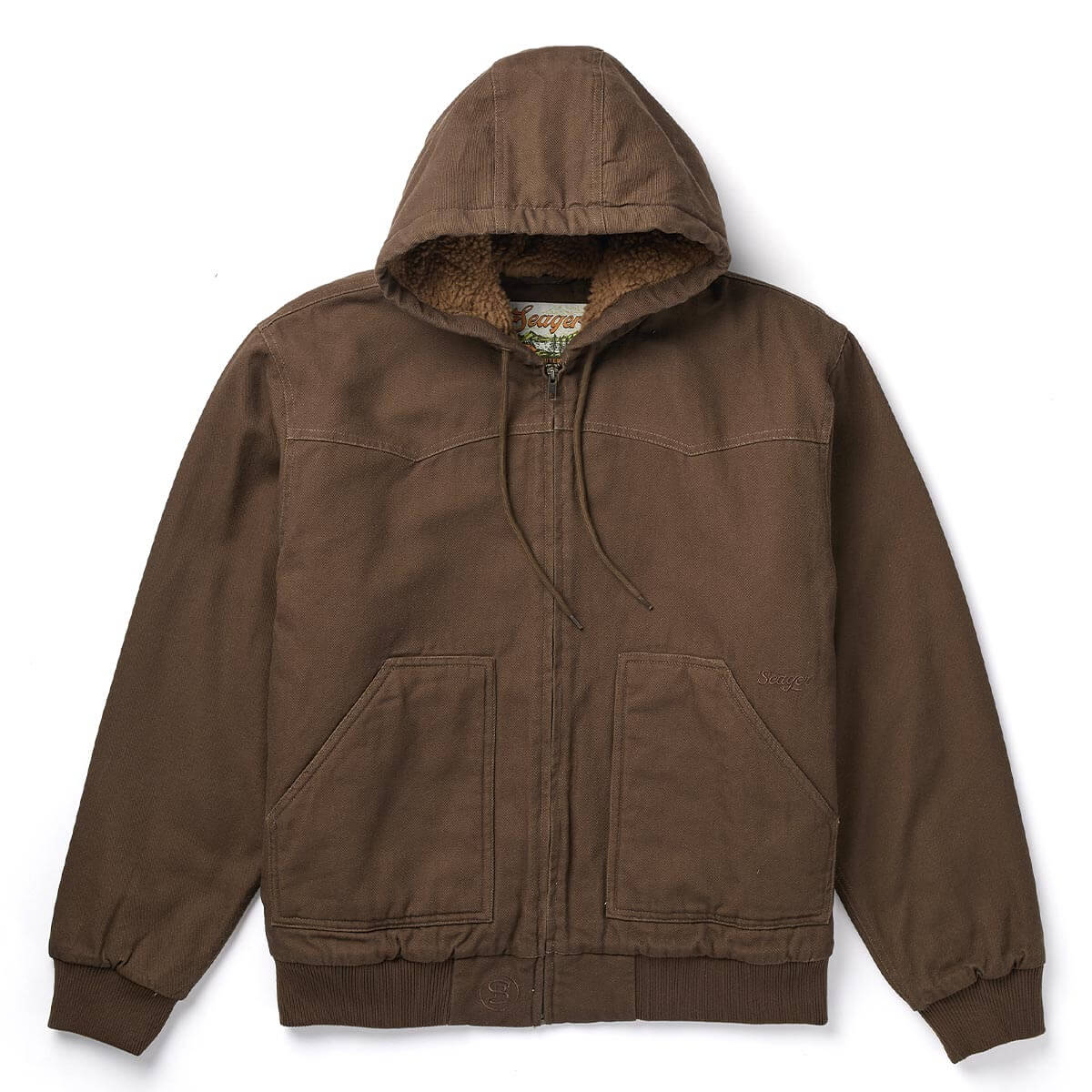 Seager Bison Insulated Jacket Tobacco tobacco brown cotton canvas mens work jacket with fleece interior western clothing Utah SKU MOH26BISONJBRN
