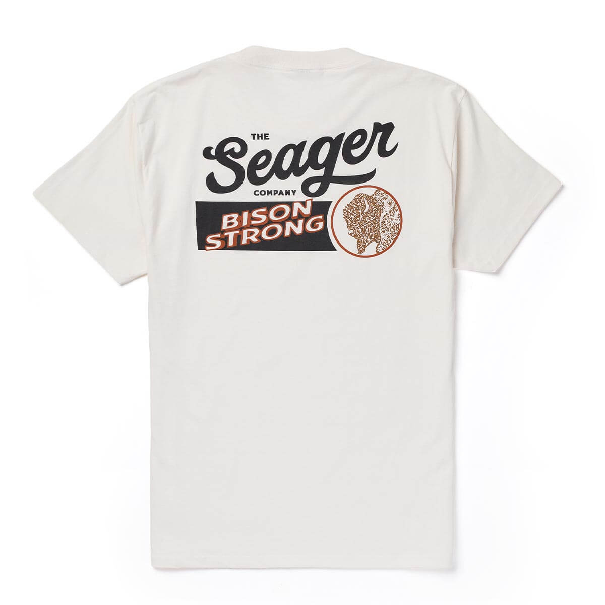 Seager Bison Premium Tee Vintage White vintage white premium cotton mens graphic tee western clothing Utah SKU MTH26BISONVWHT