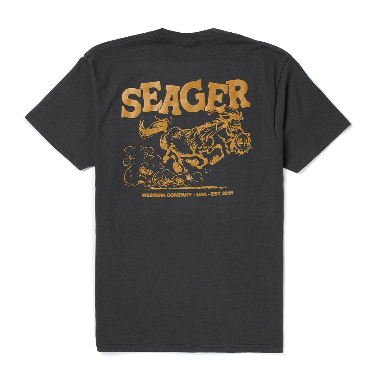 Seager Horse Fried Tee Vintage Black vintage black cotton mens graphic tee western clothing Utah SKU MTH26HFRIVBLK