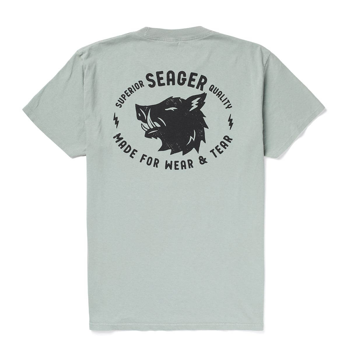Seager Iron Boar Premium Tee Pigment Green pigment dyed green premium cotton mens tee western clothing Utah SKU MTH26IBOARPGRN