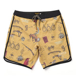 Seager Microdose Scallop Bronze Boardshort with western print through out black edging and at boltranchstore.com