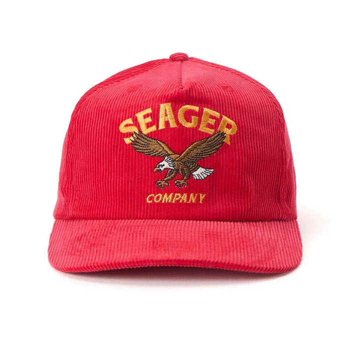 Seager Red Bradley Corduroy Hat high profile structured snapback at boltranchstore.com