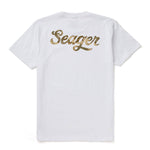 Seager Russ Fill Tee with the seager logo in camo and a short sleeve tee at boltranchstore.com