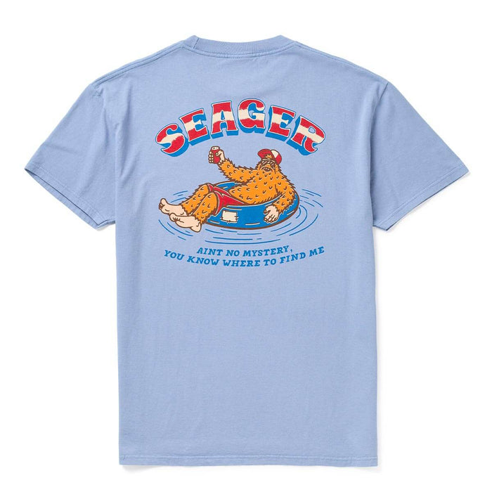 Seager Tubular Faded Denim Tee a short sleeve tee shirt with a bear in a tube at boltranchstore.com free shipping summer tee shirt 