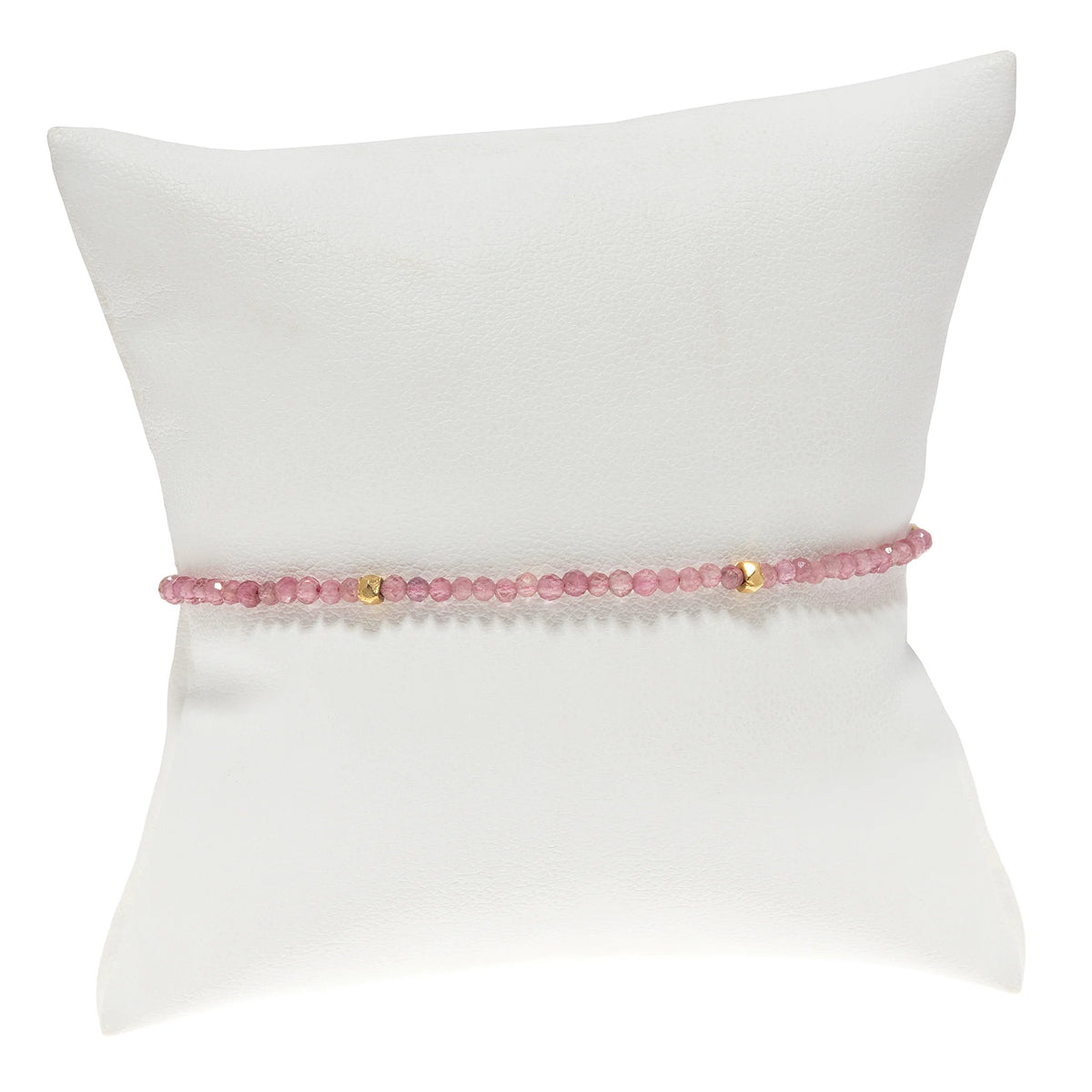 Pink beaded bracelet Makhala Pink Tourmaline with Metal Ingot Accents Free shipping at boltranchstore.com