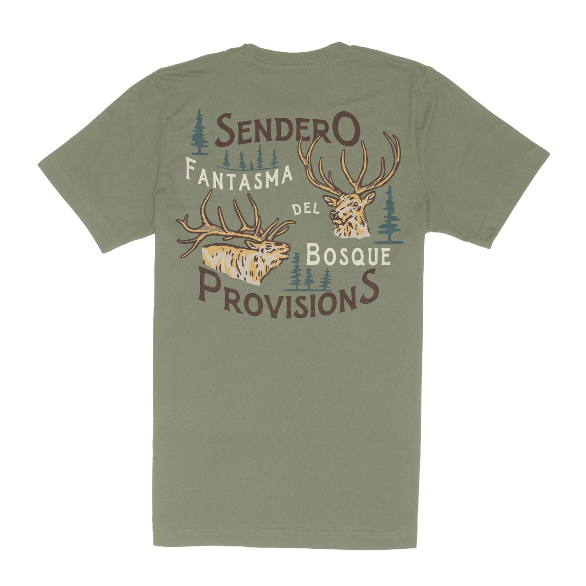 Sendero Mens Elk T-Shirt - Sage outdoor apparel