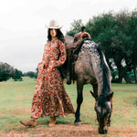 Sendero Miradora Dress Desert In Floral Copper womens western fall dress 