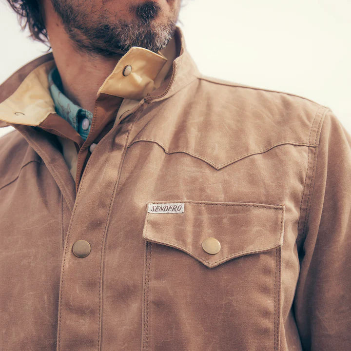 Sendero Rancho Waxed Jacket at Bolt Ranch Store Mens chore coat brown outerwear coat