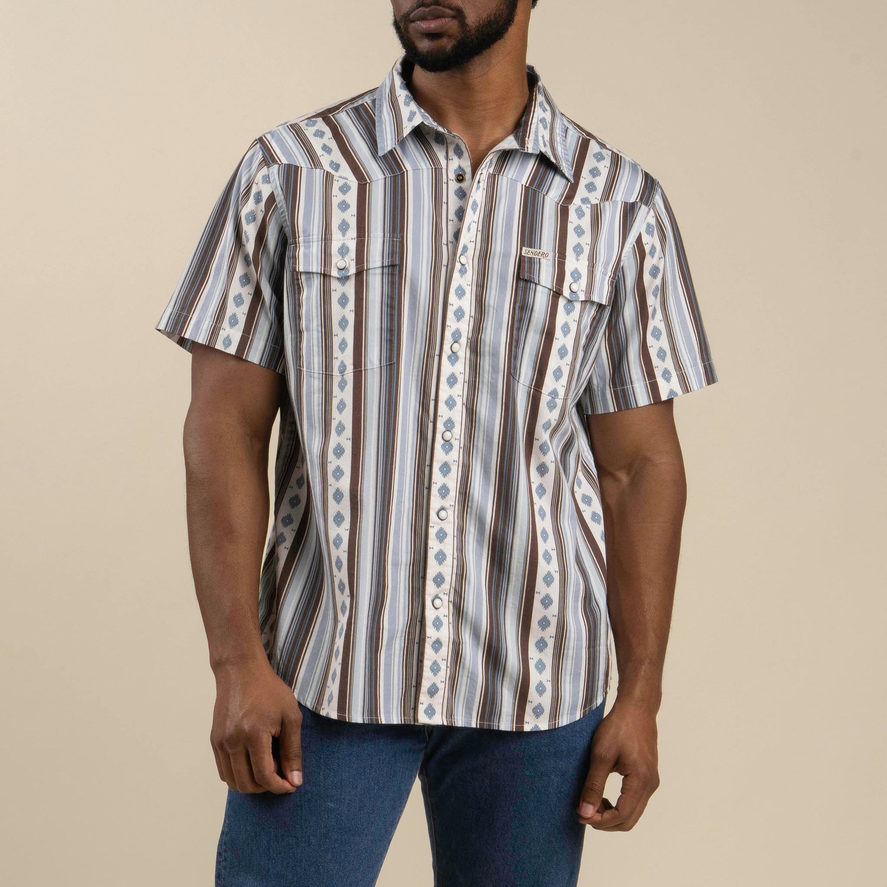 Serape Pearl Snap Short Sleeve Shirt  western apparel store