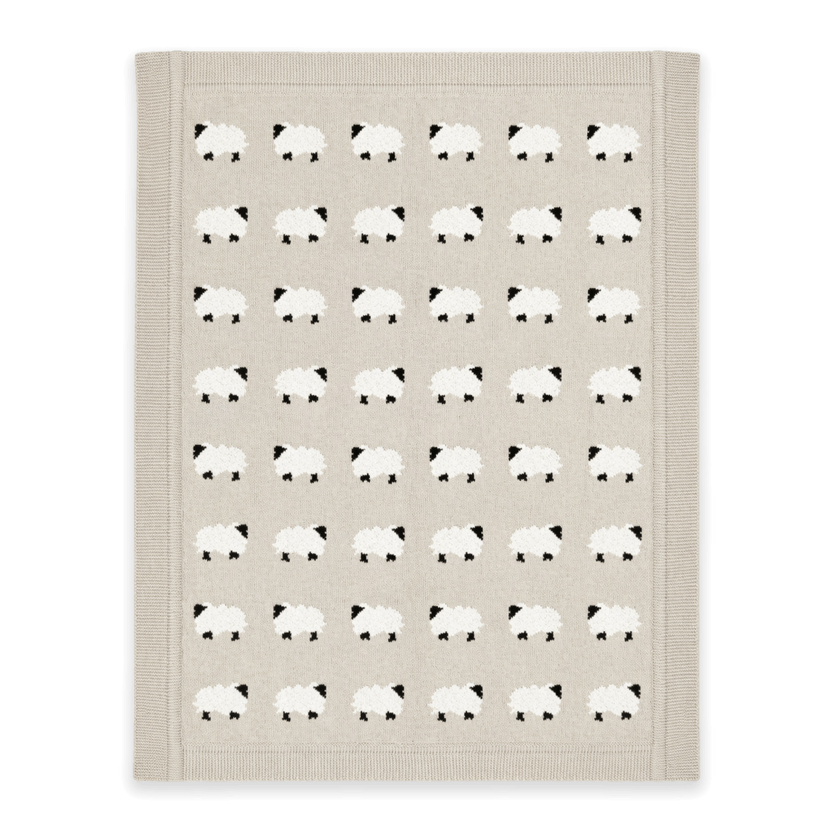 Sheep Jacquard Knit Baby Blanket kids blankey with furry white sheeep 