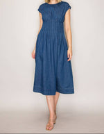 Womens western boutique Utah Pleated Denim Dress C7120 Boltranchstore.com Sheri Pleated Denim Dress bolt ranch store