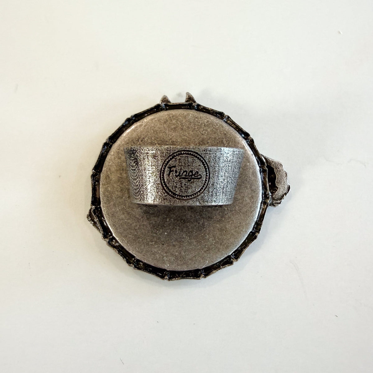 Fringe Slide Horse Showy Silver artisan brass in silver western clothing