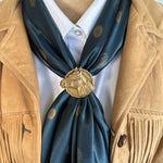 Fringe Slide Horse Showy Gold artisan brass in gold western clothing