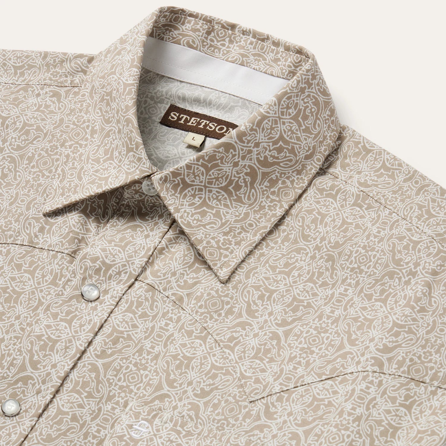 Stetson Mens Medallion Print Western Shirt