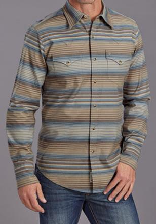 Stetson Mens Serape Stripe on Twill Shirt