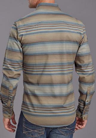 Stetson Mens Serape Stripe on Twill Shirt