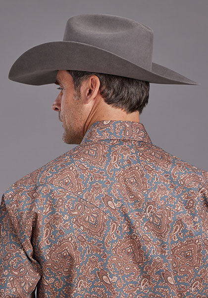 Stetson Mens Snap 2 Pocket Paisley Shirt