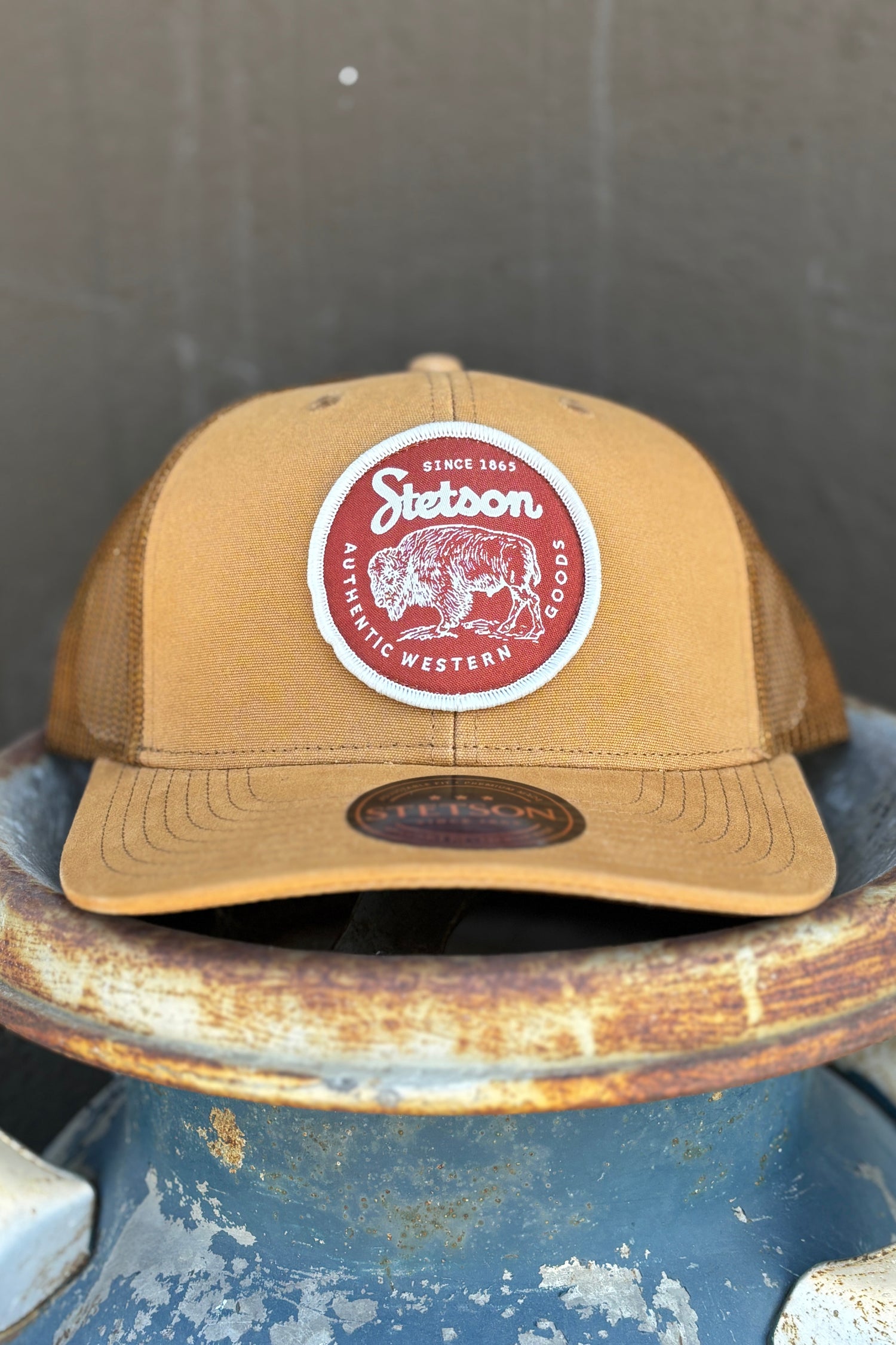 Stetson Bison patch trucker hat brown boltranchstore.com mens womens unisex casual ball cap