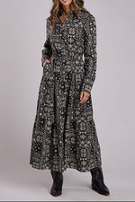 Stetson Black Bandana Patchwork Dress a full button up long sleeve dress with collar perfect with cowboy boots and cowboy hat available at boltranchstore.com