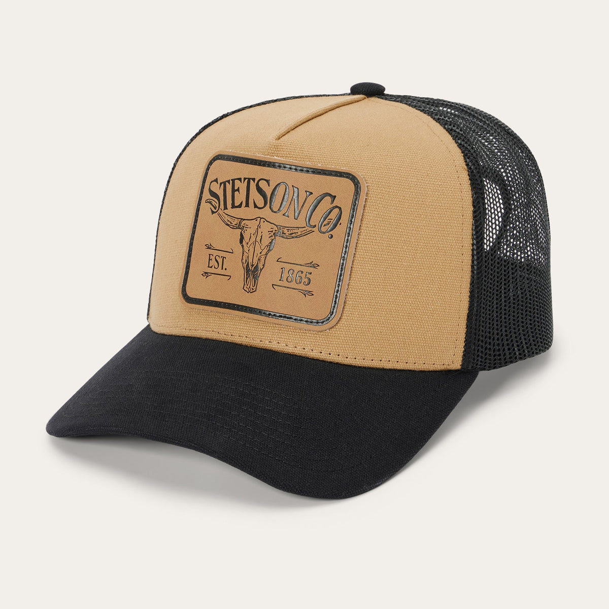 Stetson Longhorn Patch Trucker Hat at boltranchstore.com with free shipping mens or womens cap in stock Trucker hat with Stetson logo 