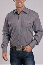 Stetson Mens Brown Diamond Print Shirt available at boltranchstore.com
