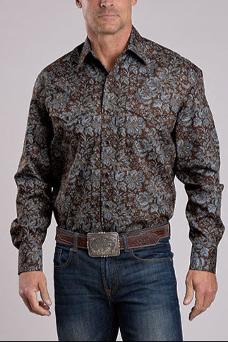 Stetson Mens Brown Snap Paisley Shirt order today at boltranchstore.com free shipping popular new fall 2025