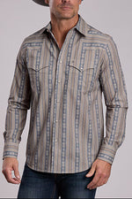 Stetson Mens Chevron Wallpaper Stripe Shirt 1100104766094