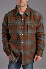 Stetson Mens Lined Wool Blend Shirt Jacket plaid