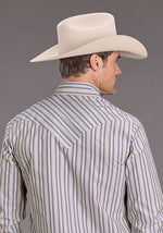 Stetson Mens Ombre Striped Snap Shirt