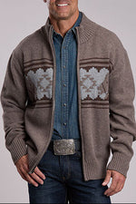 Stetson Mens Serape Horse Cardigan western wear bolt ranch store 11-014-0120-6191 mens stetson sweater outerwear